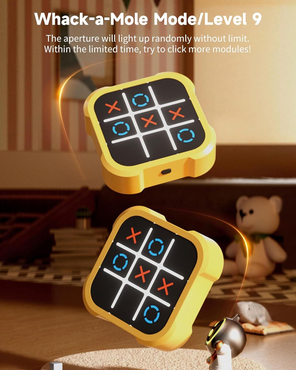 Tic Tac Toe Bolt Game, Electronic 4-in-1 Handheld Puzzle Game Console - Arabinox