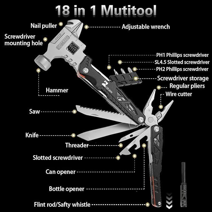 Upgraded 18 in 1 Multitool,Professional Stainless Steel - Arabinox