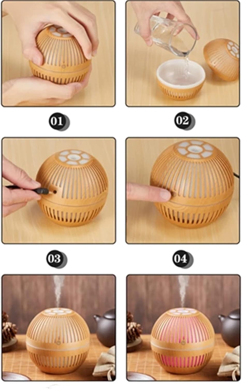 Wtrtr 150ml Ultrasonic Essential Oil Diffuser 7 Color Light - Arabinox